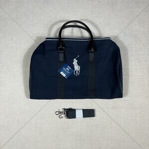 POLO Ralph Lauren DUFFLE Gym CARRY-ON Weekender TRAVEL Bag Navy Blue NWT